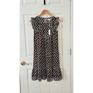 NWT Max Studio Black Floral Butterfly Sleeve Dress w Pockets Sz XS